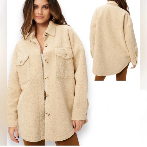 Joie Jackets & Blazers - Joie Teddy Sherpa Tan Oversized Jacket Sz S
